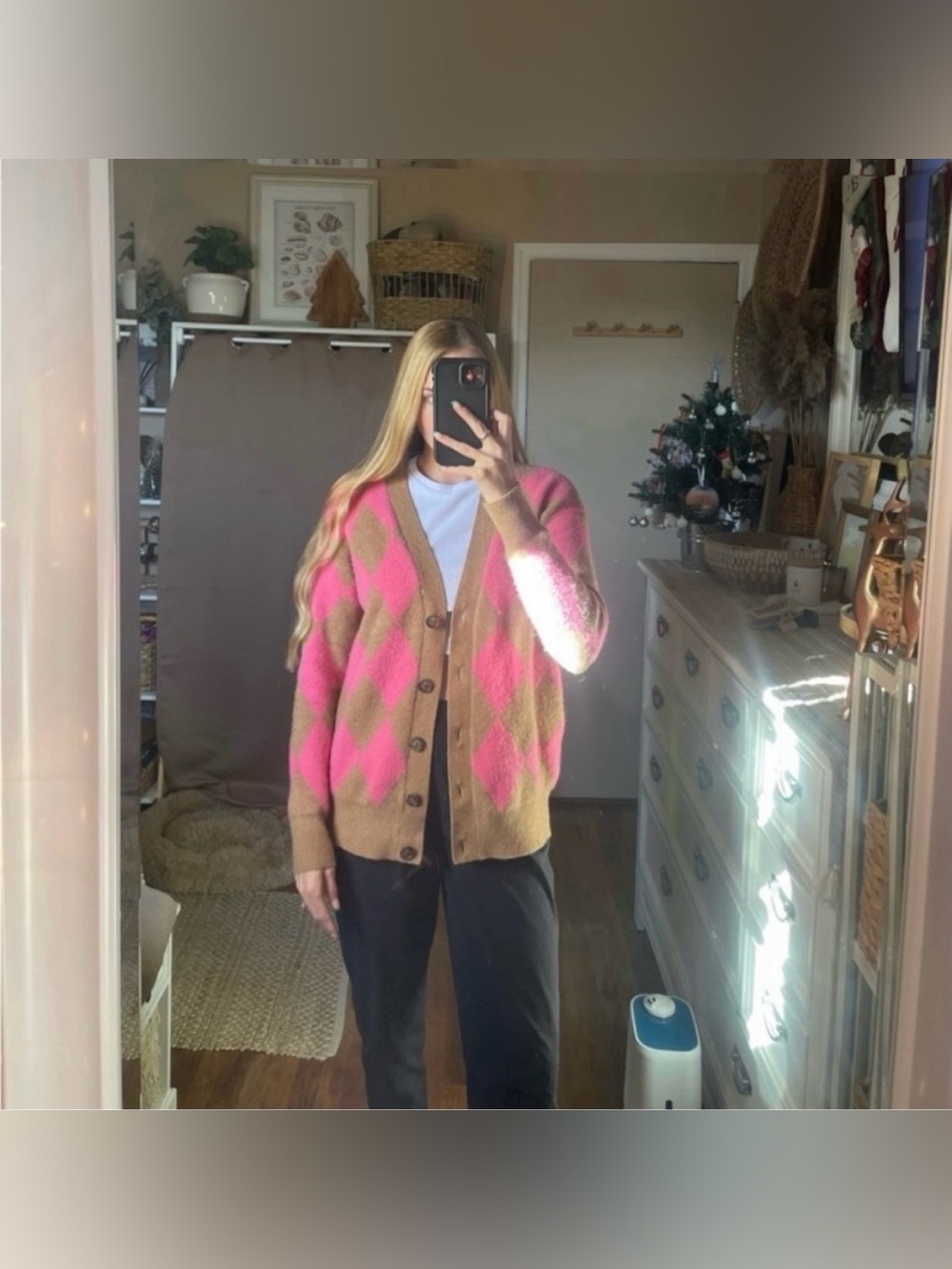 J.Crew Argyle V-neck cardigan sweater in Supersoft yarn size small retail $175 - Picture 5 of 13